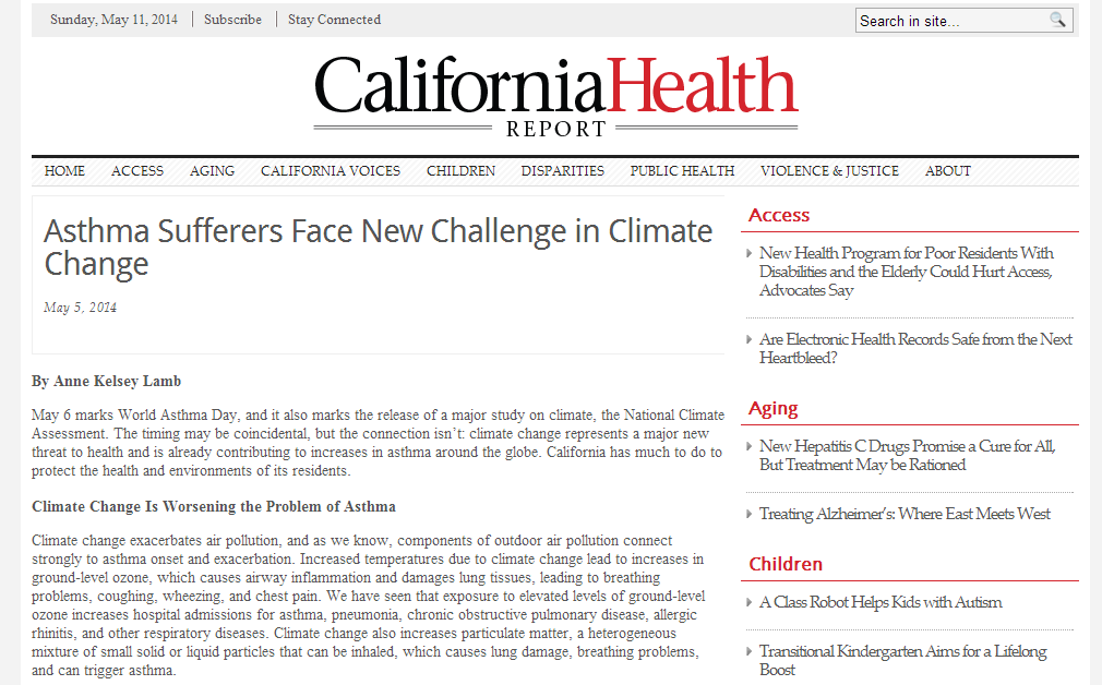 Asthma op ed by Anne Kelsey Lamb for the California Health Report